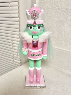 12" Pastel Girl Grinch Hand Painted Nutcracker