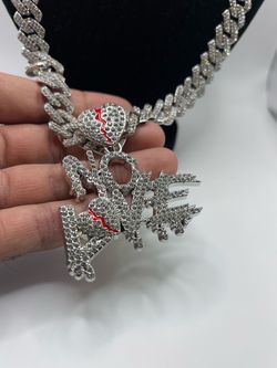 Iced Out No Love Pendant Necklace