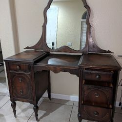 Antique Vanity/Mirror/Chair