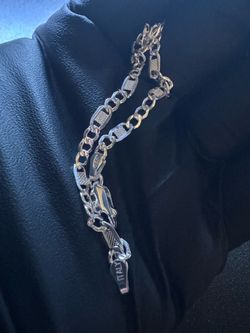 NEW-Solid 925 Sterling Silver Italian Figaro Chain Bracelet – 4mm, 7.5"