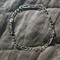 Women's Sterling Silver Figaro Bracelet 