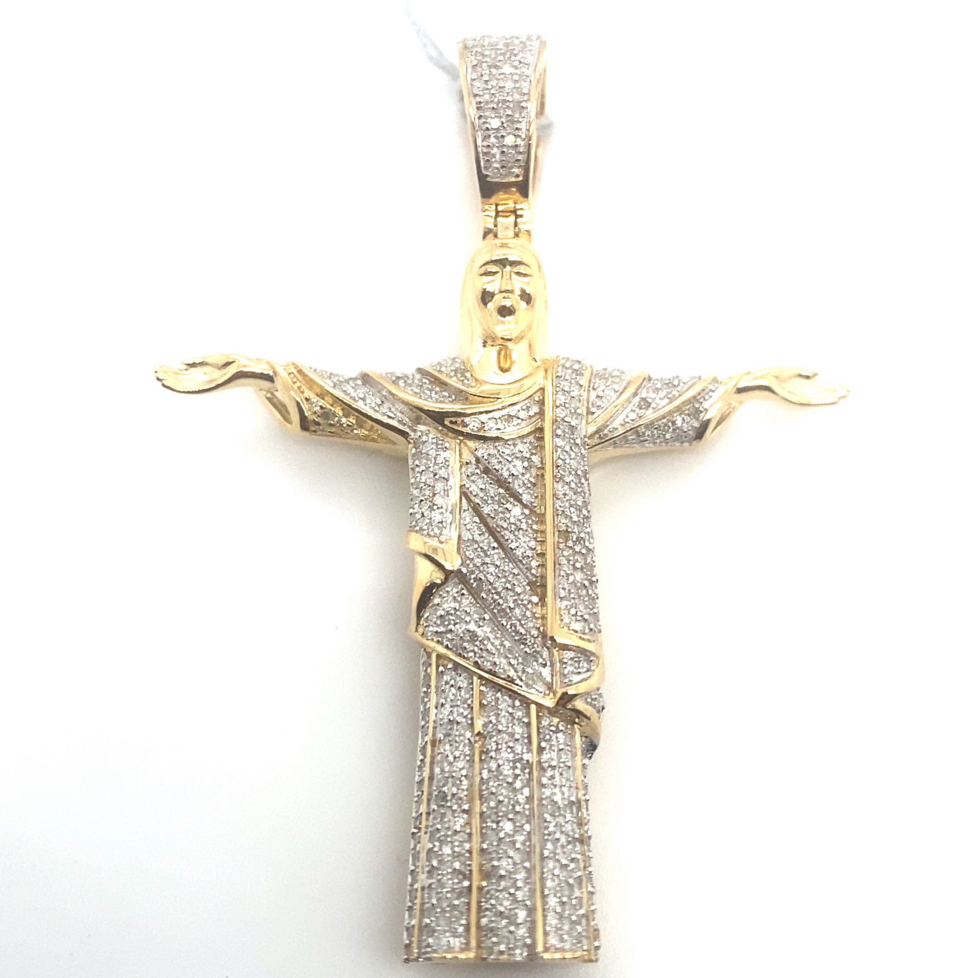 10k Gold Diamond Pendant Brazilian Jesus .8ctw 135784 7