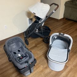 Uppababy Cruz V2 Stroller and Bassinet and Car Seats 