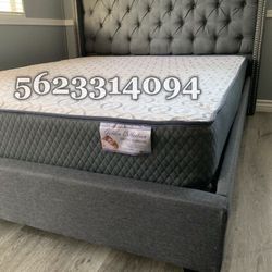 Gray Queen Bed With Nice 10” Orthopedic Supreme Mattress Included 📍 