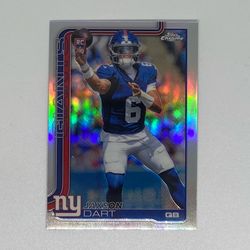 2025 NFL Topps Chrome Jaxson Dart Refractor Rookie Card #306 NY Giants