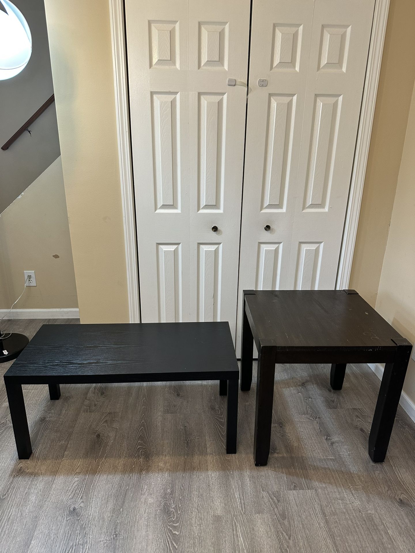 Wooden Coffee Table and Heavy Solid Wood End Table