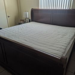 King Size Bed.. Solid , Wood. ( No Mattress )... Available After May 5th..