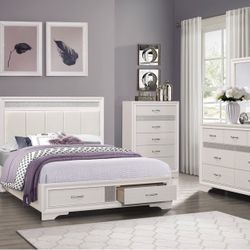 Queen size bedroom set with storage