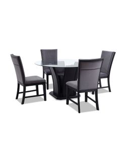 4 Black Leather Dining Chairs