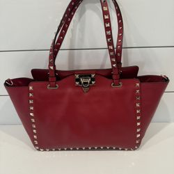Valentino Garavani Red Studded Bag