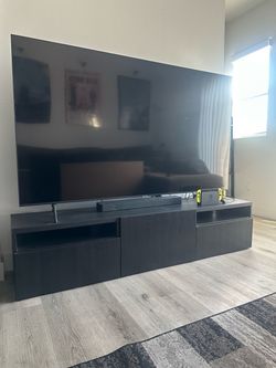 Black TV Entertainment Stand