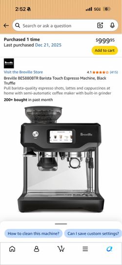 Breville espresso machine