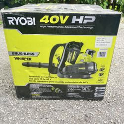 Ryobi New 40v Backpack Blower Kit Comes With 2-batteries And Charger 