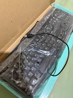 New Logitech Black Wired USB Keyboard - Reliable PC Keyboard (Black)