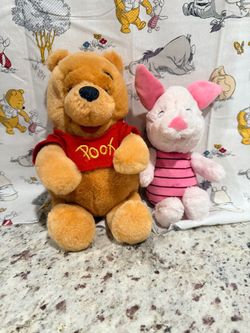 Disney Winnie the Pooh and Piglet stuffed animals