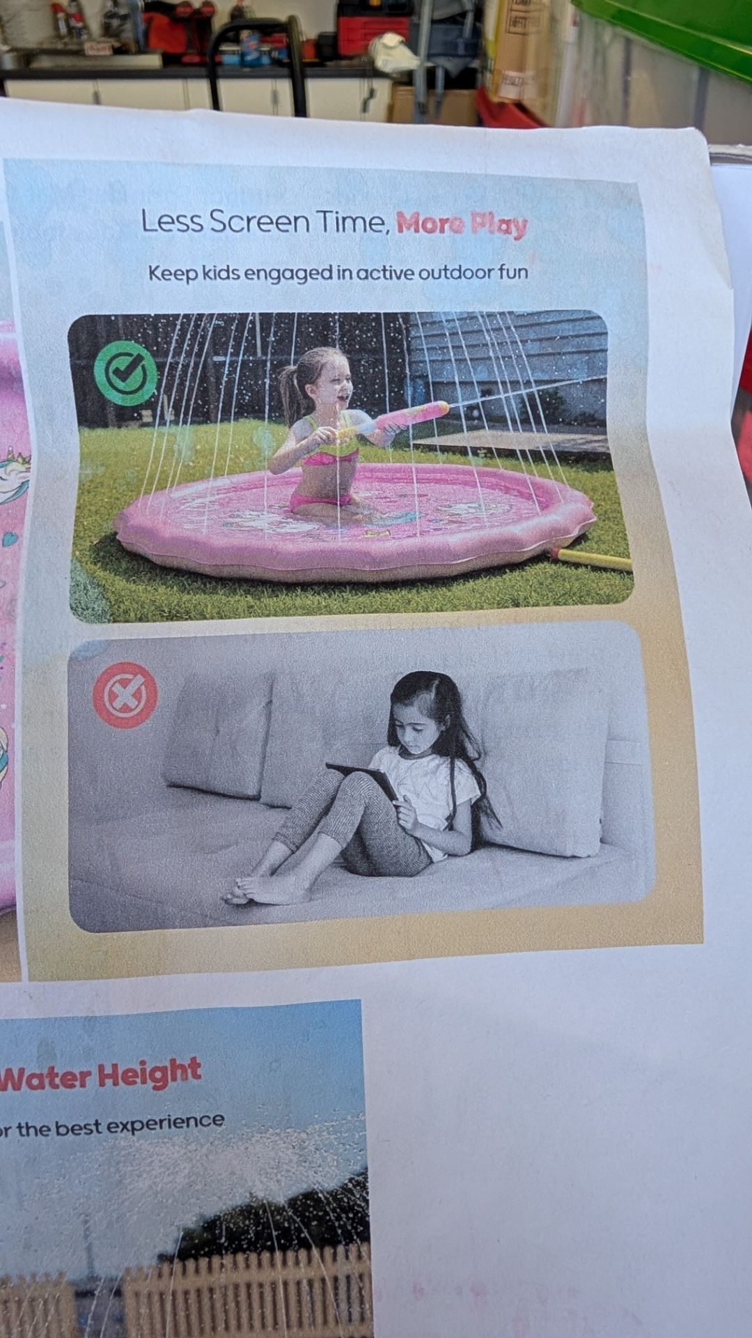 Pink unicorn pictured splash pad 67" (unopened,new)