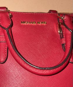 Michael Kors Leather Red Zip top satchel