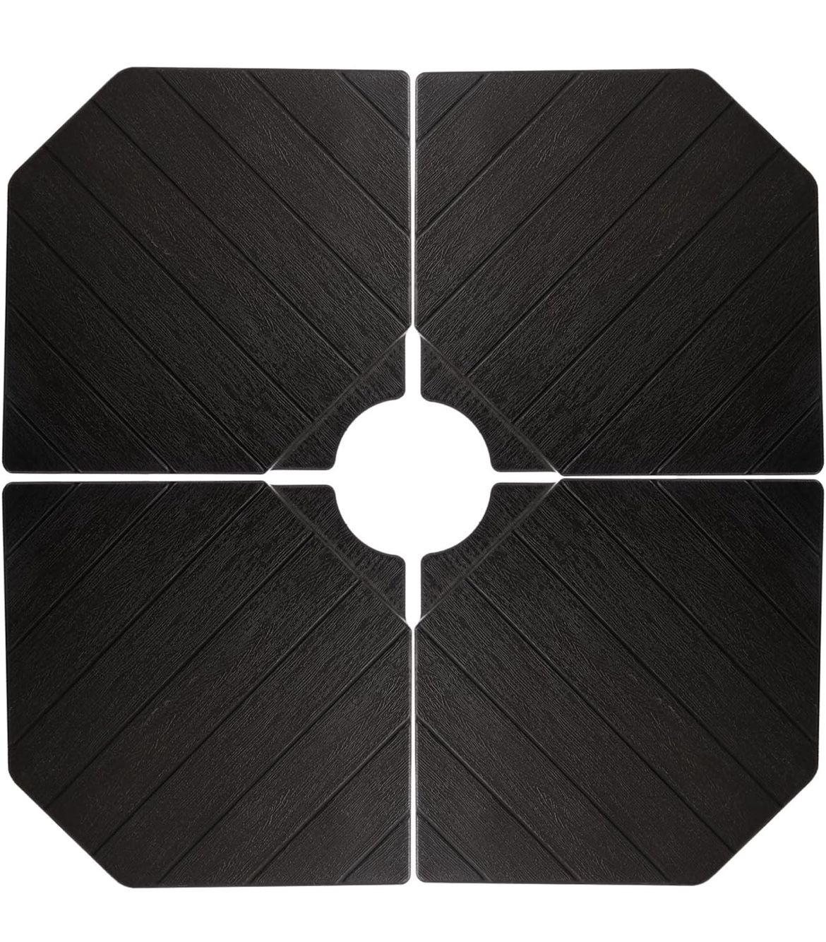 HOMSHADE 4-Piece 423lbs Patio Umbrella Base Outdoor Heavy Duty Weights Square Base Water or Sand Refillable Plate Set