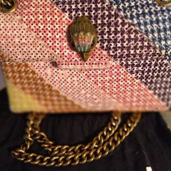 Kurt Geiger London Mini Kensington rhinestone crystal shoulder bag in pink multicolor