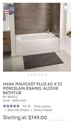 Bootz Hana MauiCast Plus 60x32 Alcove Bathtub