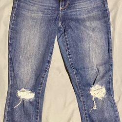Paige Womens Jeans Verdugo Crop Skinny Blue Size 27 Medium Wash Denim Distressed