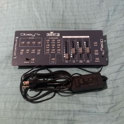 DJ Obey 4 is a compact 16-channel DMX controller designed for easy color-mixing control