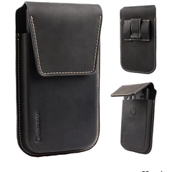 Men’s leather phone holster-Black Leather
