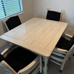 Beautiful White Wooden Table and Chairs