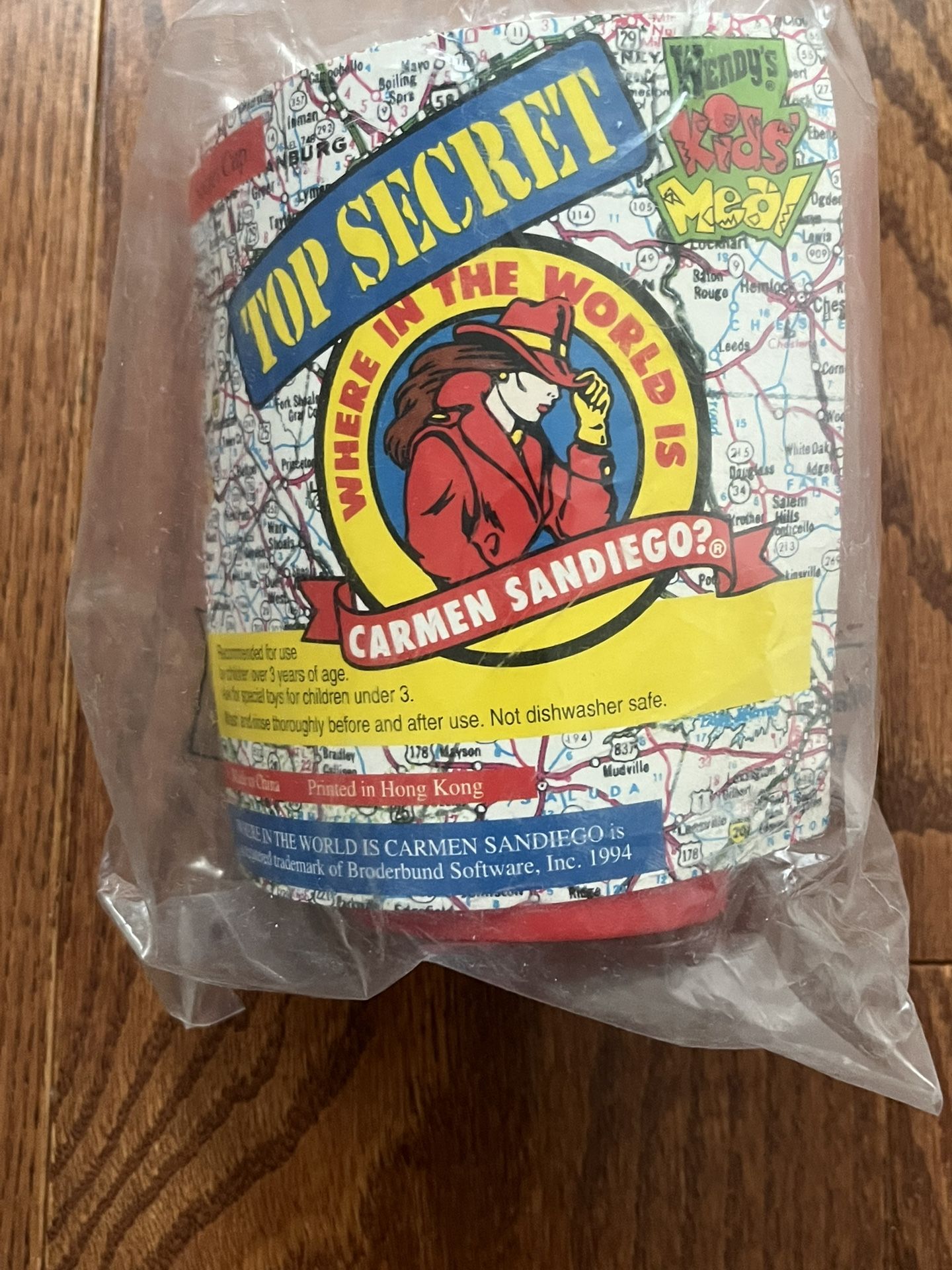 Wendy’s Kids Meal Toy 1994 Where In The World Is Carmen Sandiego? Secret Cup New