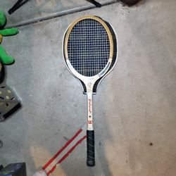 Wilson VTG Wilson Tennis Racket, Photo Decal Of Mary Hardwick. W/ Vintage Cover