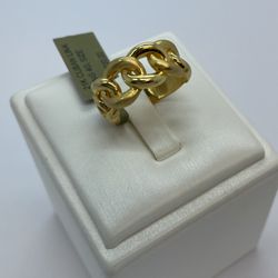 21K Gold Cuban Link Ring . 