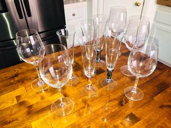 Champagne flutes, & wine glasses all for $1