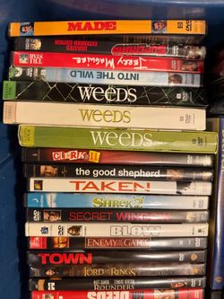 Bin of 76 DVDs