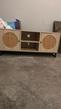 Rattan Door TV Stand Media Console