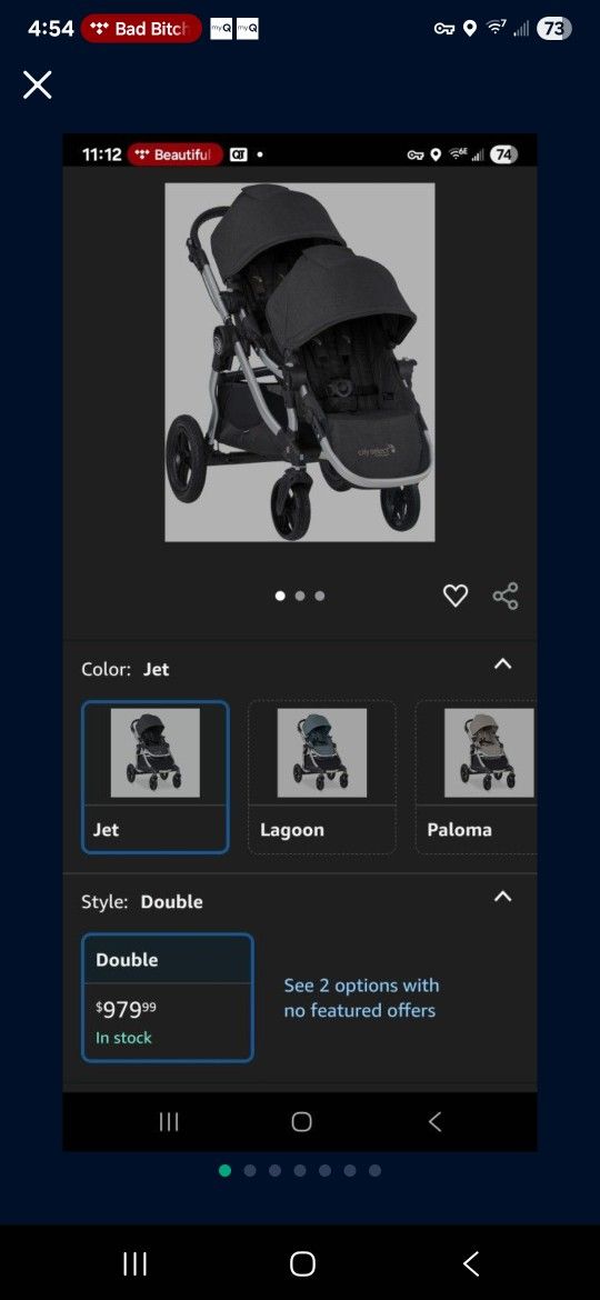 City Select Double Baby Stroller With Infant Car Seat/base