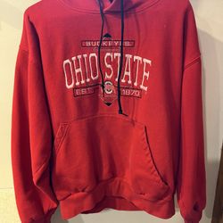 Vintage Ohio State OSU Buckeyes Hoodie Sweatshirt Embroidered Red Junior sz XL