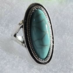 TURQUOISE TITANIUM FOREVER WEAR TRENDSETTER NEW SIZE 8 RING