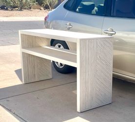 Gorgeous Crate & Barrel Dunewood 56” Whitewashed Console Table