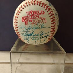 1986 New York Mets World Series Champs Team Signed Baseball 