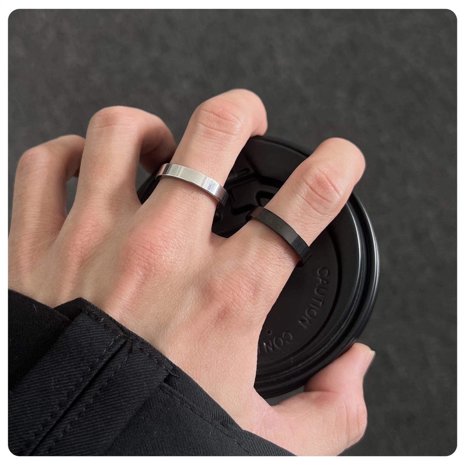 Titanium steel ring men's fashion single ring girls simple personality