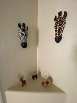 Decorative Safari Themed “Masks” and Figurines