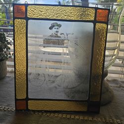 Stained Glass With Vintage Bike!