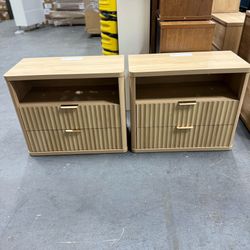 LEYAOYAO 31" Wide Fluted Nightst and Set of 2