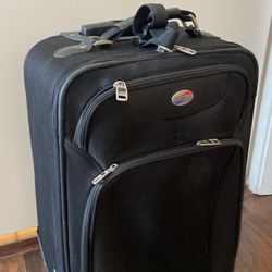Luggage, Suitcase Maleta Carry on- H21”, Deep8”, W13”. Very light weight- 2 wheels, great zippers.West Boca 