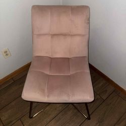 DUHOME Velvet Accent Retro Leisure Lounge Chair Pink gold legs