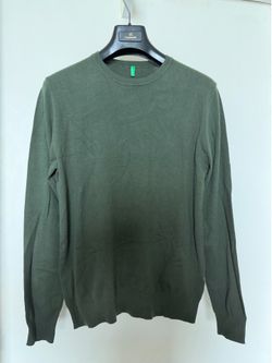 United Colors of Benetton Olive Green Crewneck Sweater – Size M – Made in Italy