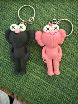Black & Pink KAWS ELMO Keychains