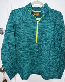 Cabela’s Women’s Teal Quarter-Zip Pullover – Size Large – Thumbholes
