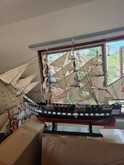 50" Wooden USS Constitution Tall Ship Model – Large Nautical Maritime Decor