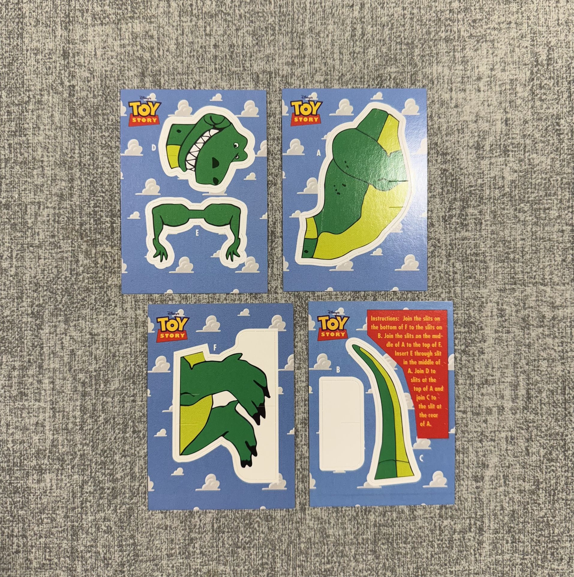 Vintage Toy Story Dinosaur Connecting Card